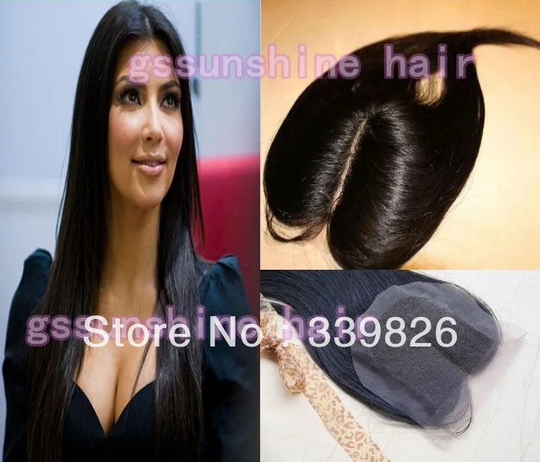 3.5*4 bleached knots virgin middle part brazilian hair lace frontal top closure Free Shipping |