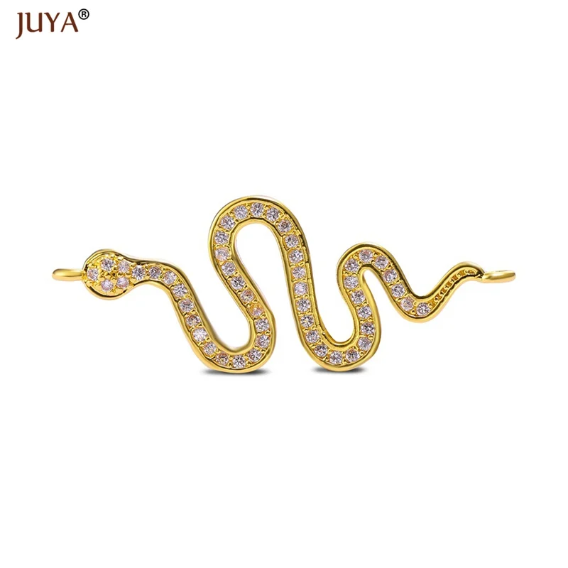 

Аксессуары JUYA для ювелирных изделий, новый дизайн, стразы с фианитами, изогнутые соединители в виде змеи, Подвески для изготовления фурниту...