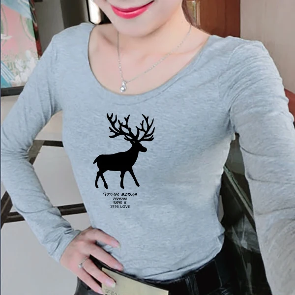 Для женщин верхней одежды базовые Топы из 2018 хлопка с принтом Длинные рукава