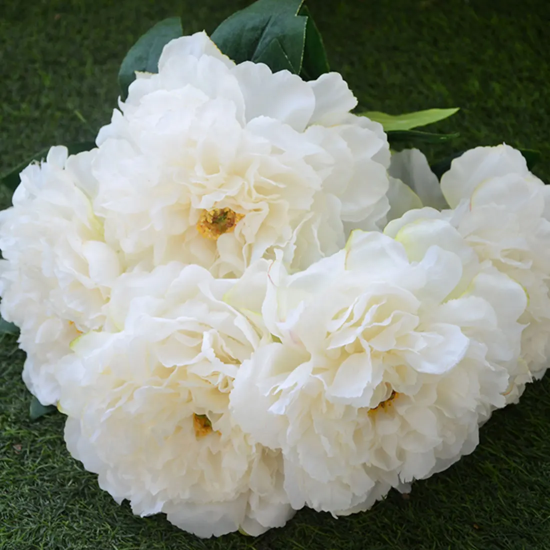 Natural Lifelike 5 Heads Artificial Flower Hydrangea Peony Bridal Bouquet Silk For DIY Home Party Decor with Green leaf | Дом и сад