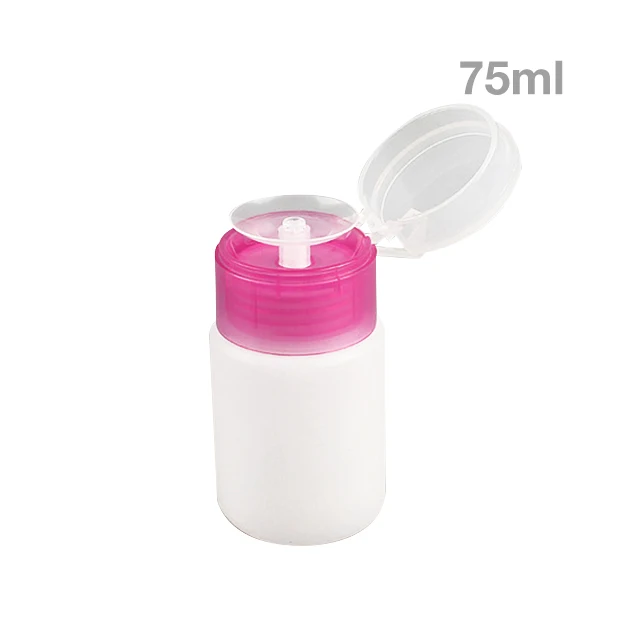 75ml 75-200 мл пустая пластиковая бутылка для снятия лака для ногтей, для снятия макияжа, прозрачный пресс, дозатор, контейнер для хранения, портативный инструмент - Цвет: 75ml