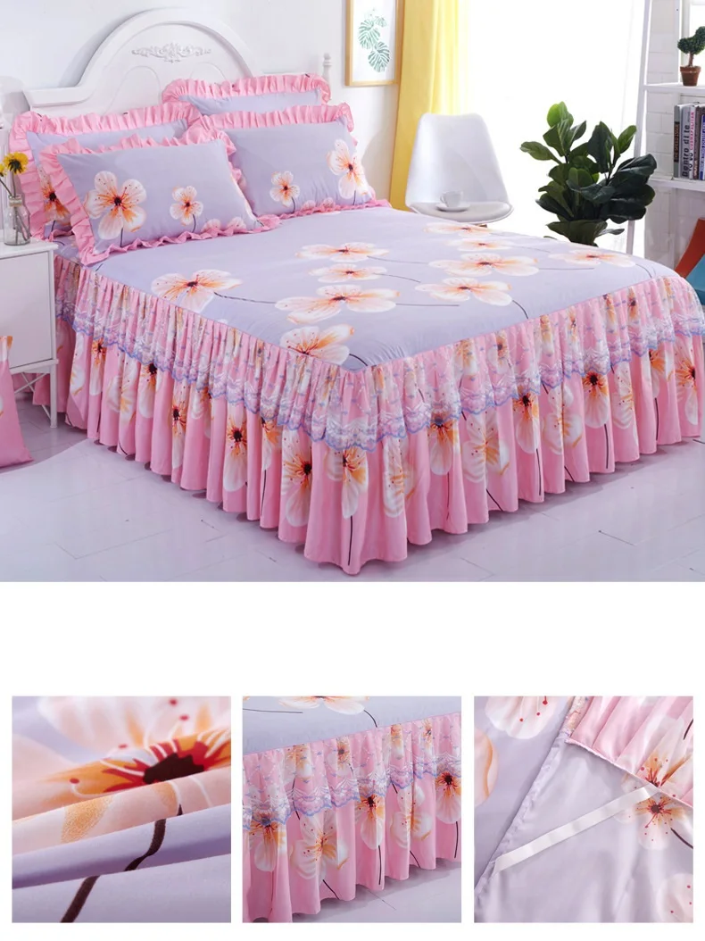 Новое кружевное покрывало, модная большая кровать, юбка, толстая, три комплекта, одеяло, комплекты постельного белья