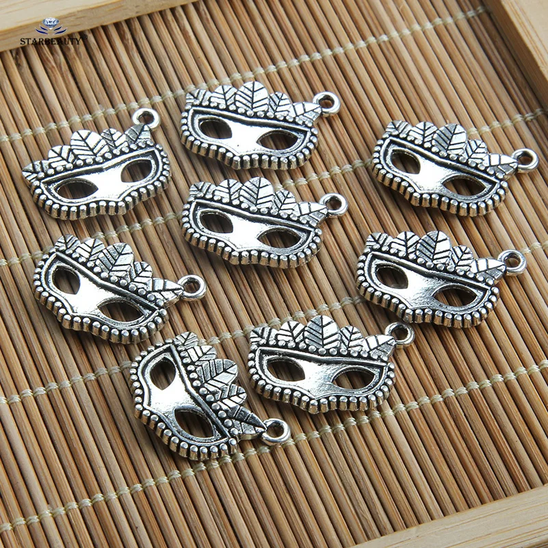 Starbeauty 10pcs Charming Mask DIY Jewelry Accessories Alloy Keychain Bracelet Component Body Findings Ear Piercing Part | Украшения и