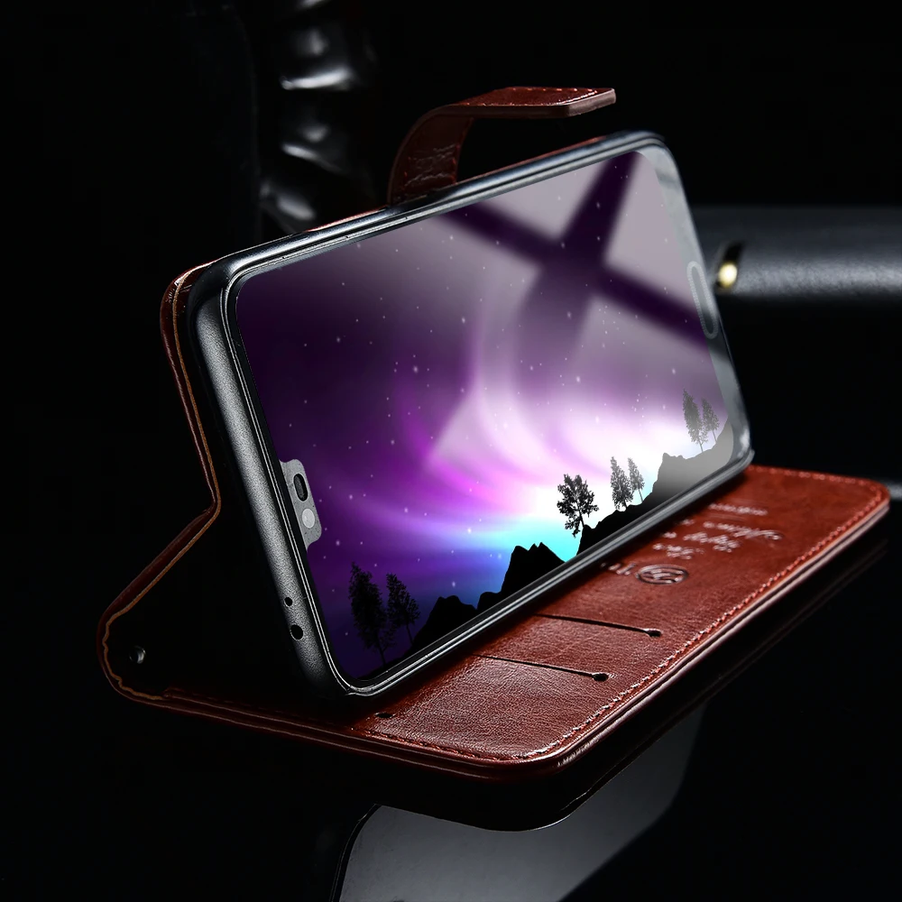 Чехол-Кошелек TOMKAS для huawei Honor 10 кожаный флип-чехол из искусственной кожи чехол s 9