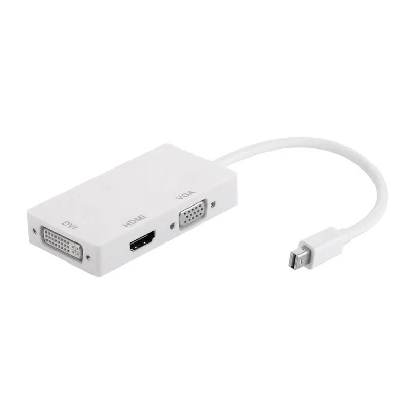 Новый горячий 3-в-1 мини-дисплей порт для DVI VGA HDMI ТВ адаптер кабель Apple iMac MacBook
