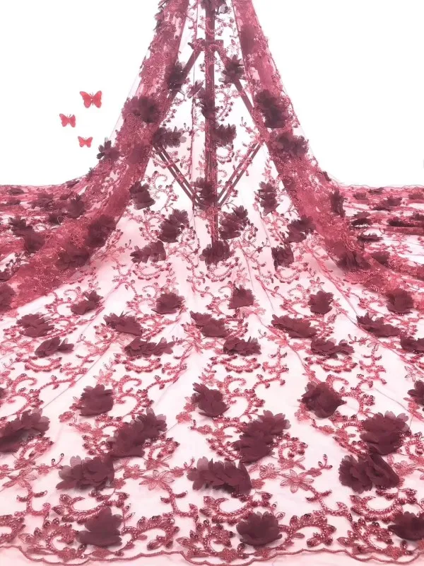 Hot Sales 3d Sequin Lace Fabric 4.5*1.35 Meters High Quality For Dresses FFJ59 | Дом и сад