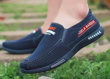 2019Men's Casual Canvas Shoes Flats Breathable No-slip Slip-on Loafers Fashion All-match Sneakers Comfortable Peas | Обувь