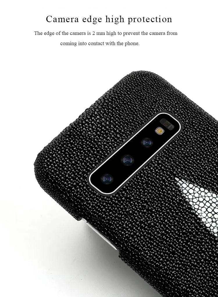 LANGSID настоящий кожаный чехол для телефона stingray для LG G6 G7 G5 роскошный черный чехол из рыбьей кожи для LG V30 V40 V50 K10 женский стиль
