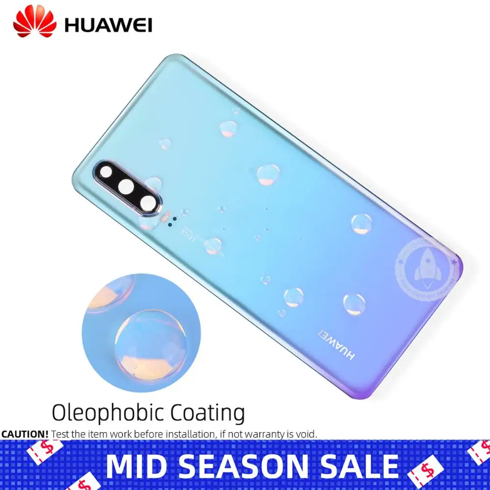 100% оригинальная стеклянная задняя дверь корпуса для Huawei P30 крышка с клейкой
