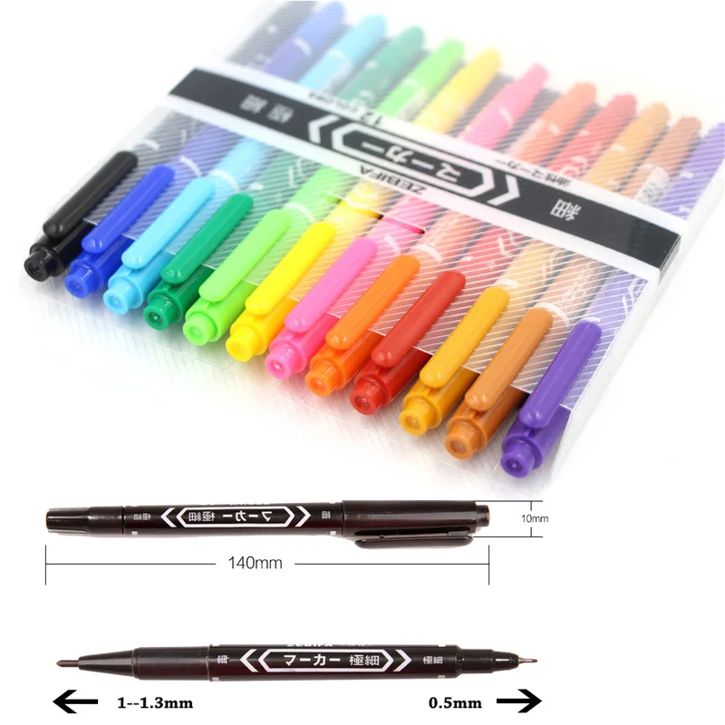 12 цветов двусторонние масляные маркеры тонкие точки и дополнительные дисковые