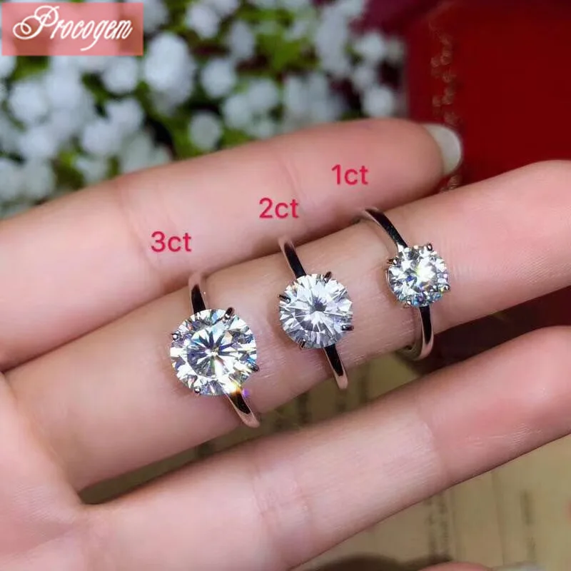 Кольца с муассанитом Super whit 1ct 2ct 3ct VVS Сердца и стрелы женские кольца невесты 925 пробы серебряные ювелирные изделия#202