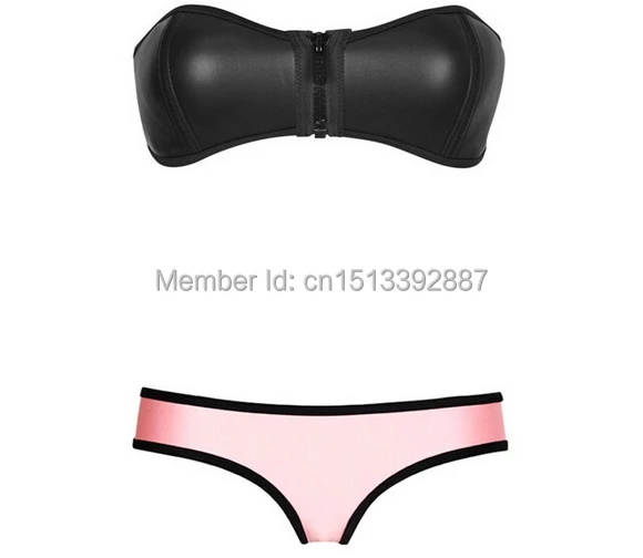 new 2015 women's fashion sexy neoprene bikini swimsuit steel over a word free shipping |