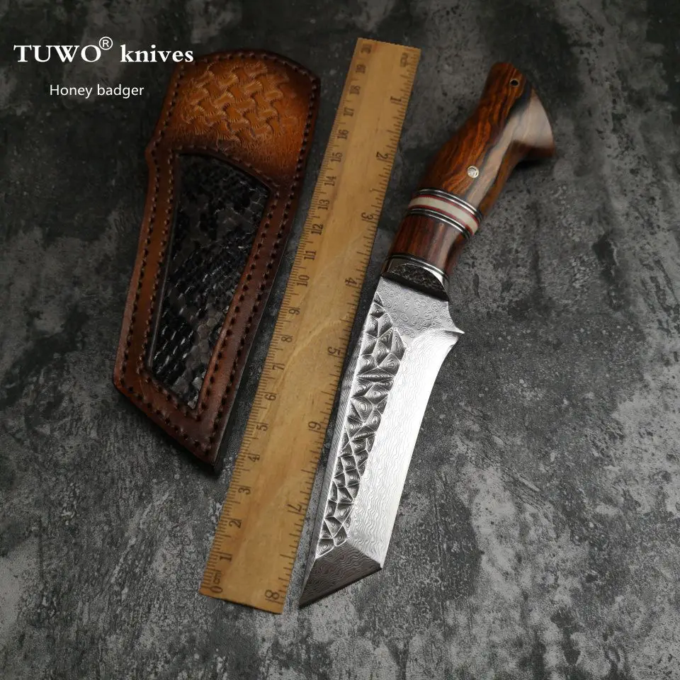 TUWO Открытый охотничий нож VG10 дамасский стальной острый тактика выживания прямой