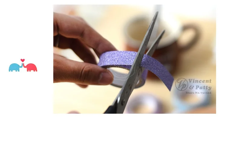 [Clearance] 6 шт. Блестящий глиттер Декоративный скотч с принтом и напылением