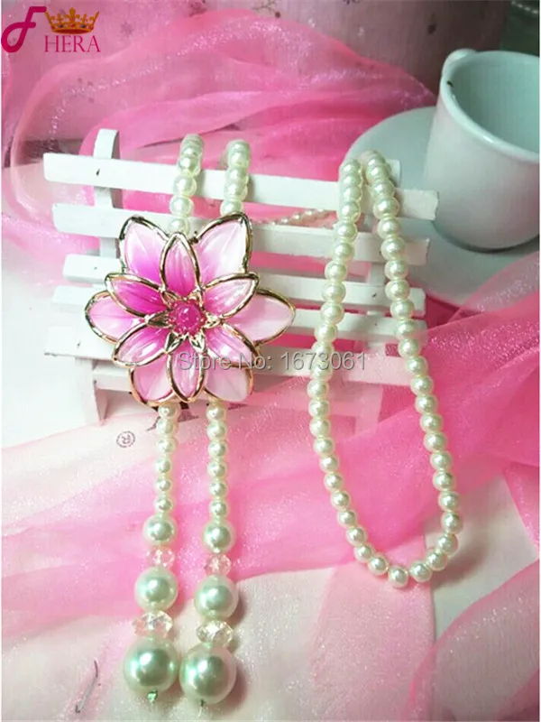 Austrian Crystal Necklaces Luxury Jewelry For Women Party Pearl Chain Fashion Flower With CZ Necklace 2015 New Arrivel Gift N055 | Украшения