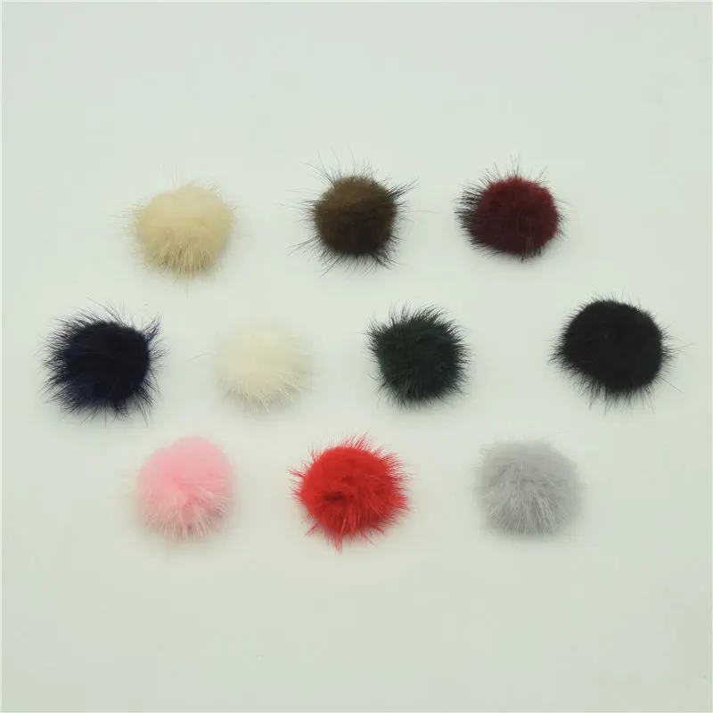 Помпоны из меха норки 20 шт. 40 мм розовый серый два цвета|mink ball|mink fur balldiy jewelry findings |
