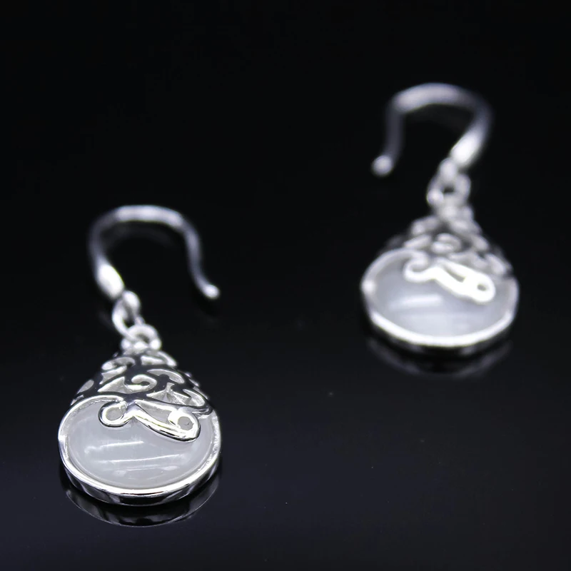 Новое Качество Посеребренные Падение Серьги Для Женщин Мотаться Лунный Свет