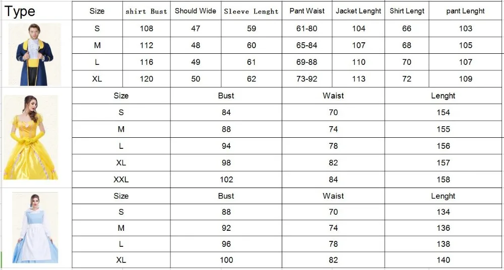

VASHEJIANG Beauty and The Beast Princess Belle Costume Women Beauty and the Beast Belle Blue Maid Cosplay Halloween Uniform