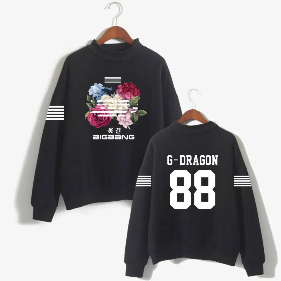 

Kpop Bigbang Bangtan Turtleneck Sweatshirts korean harajuku Hoodies Sweatshirt moletom feminino Fashion Tracksuit Tops plus size