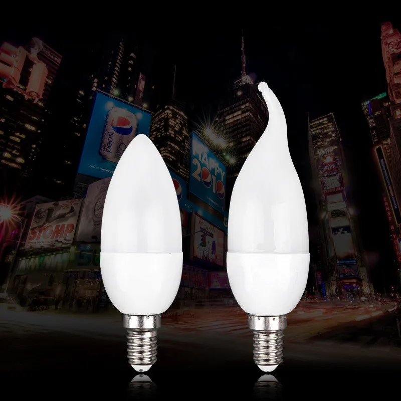 10 шт./лот Светодиодная свеча лампа E14 лампада низкоуглеродистая жизнь SMD2835 AC220 240V