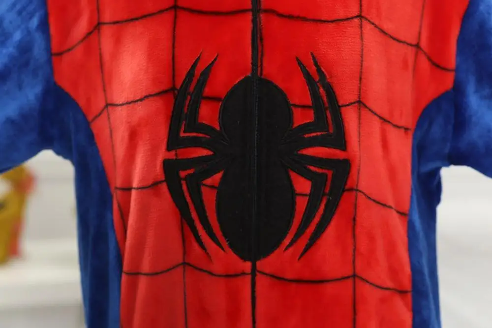 Костюм Человека-паука Marvel для взрослых и женщин; пижамы с животными+ обувь; фланелевые пижамы с человеком-пауком; зимняя одежда для костюмированной вечеринки
