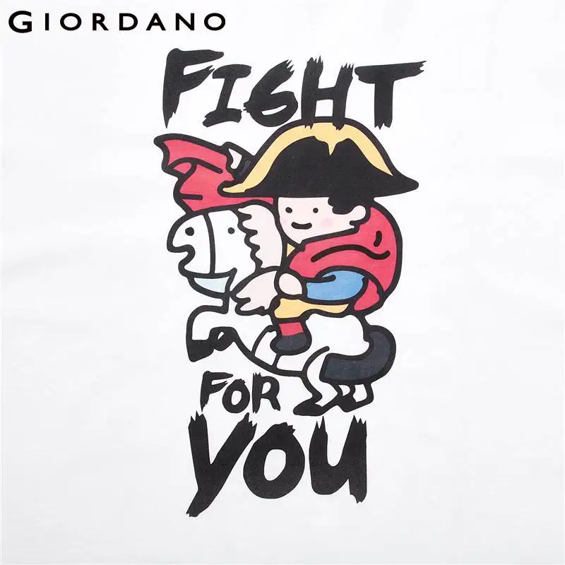 Мужские и женские футболки для пар Giordano стильная футболка унисекс с графическим