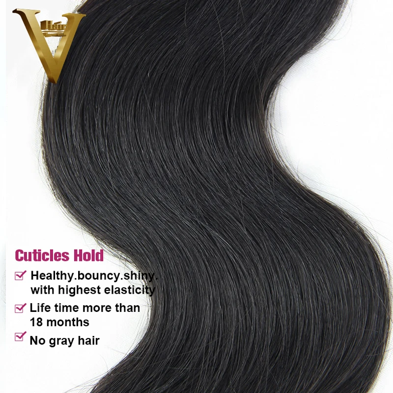 Необработанные Виргинские бразильские волнистые человеческие волосы 3 пучка с