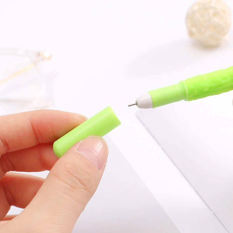 

12 Pcs/lot Korea cute creative realistic bitter gourd gel pen cartoon student exam signature pen Black ink School Office Supply