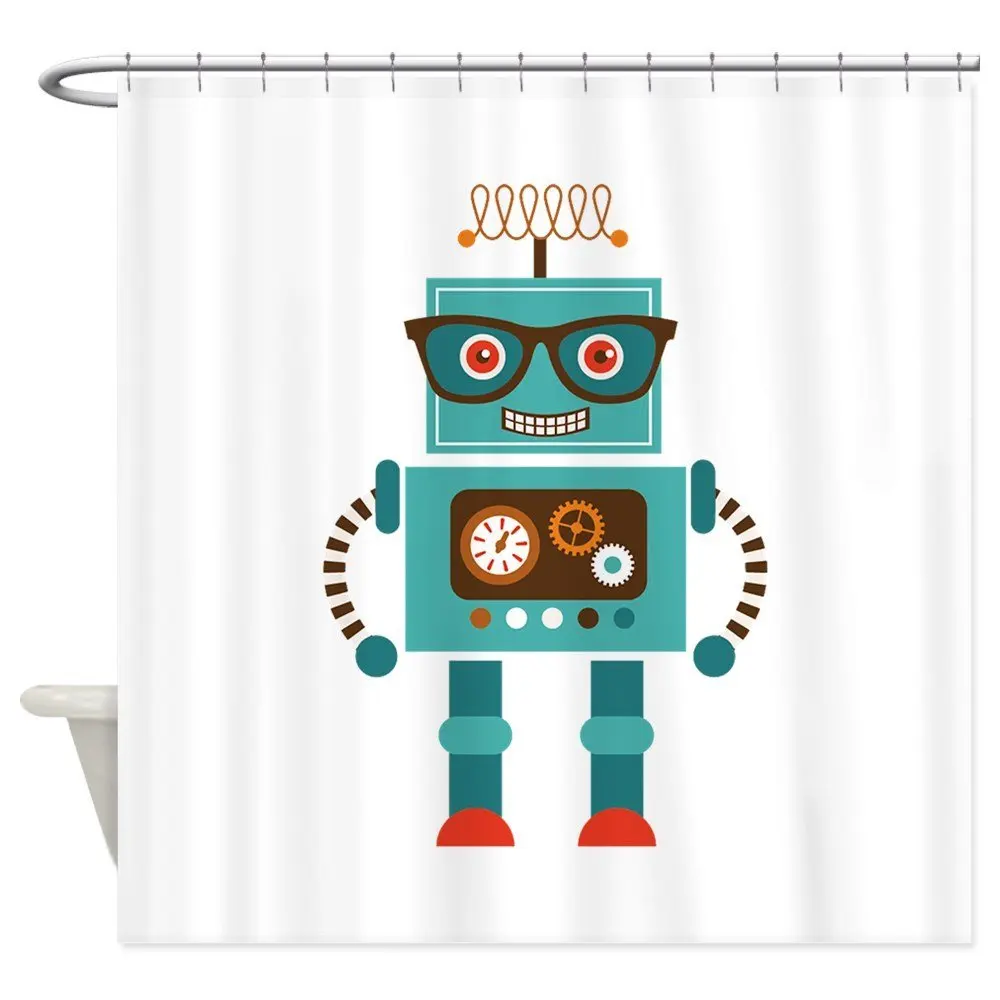 Funky Robot 5 занавеска для душа декоративная ткань душевая в комплекте и ковры