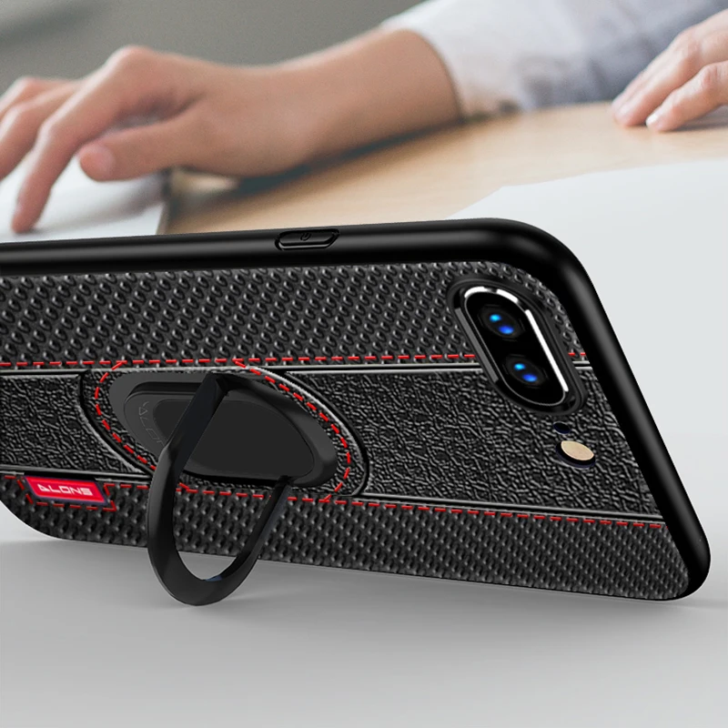 Чехол для iPhone XS Max, автомобильный держатель, магнитный держатель на присоске, кольцо на палец, мягкий чехол из ТПУ для iPhone 6S 7 8 Plus X XR XS Max