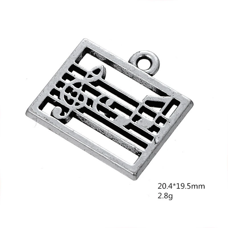 30pcs Vintage Music Note Dangles Charm Hang Pendant Jewelry Finding Accessories DIY Necklace/Bracelet Keychain for Men/Women | Украшения и
