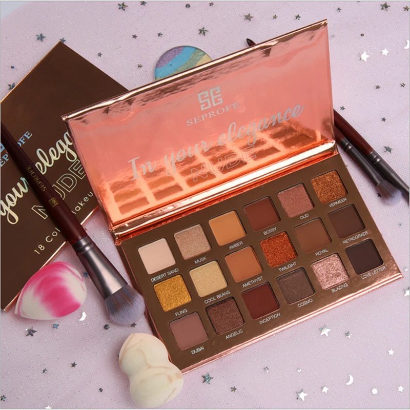 18 цветов Тени для век естественный &quotнюд&quot макияж не выцветает Пудра Палитра