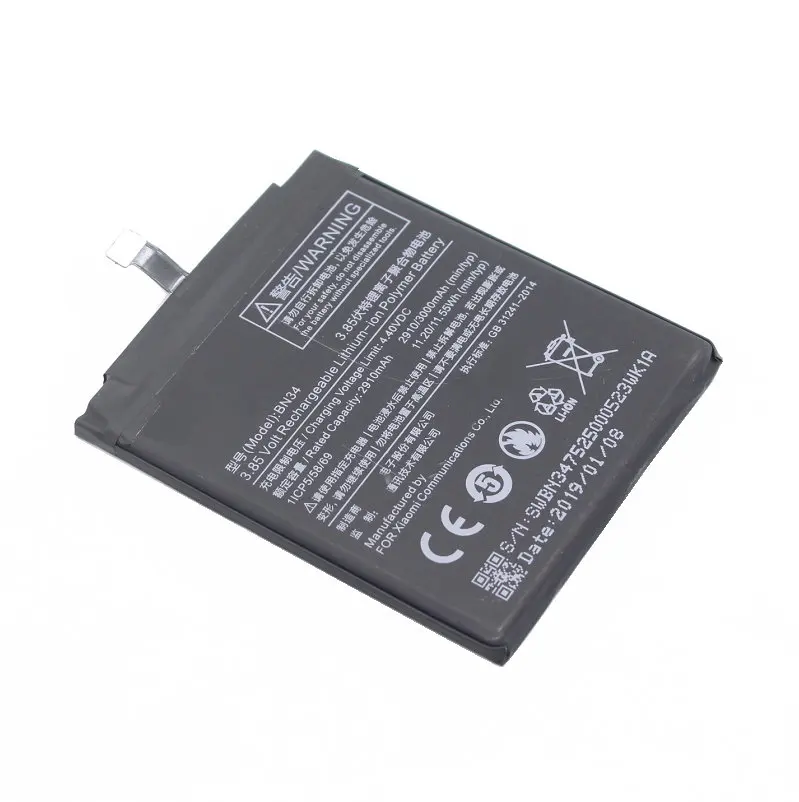 Ciszean 1x BN34 3 8 V 3000mAh Сменный аккумулятор для Xiaomi Redmi 5A 5 0 ɻN34/Redmi 7 &quotаккумулятор