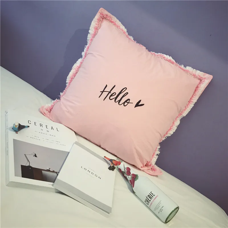 Lannidaa размером 45*45 см Hello красивый чехол для подушки вышивка Подушка Чехол из хлопчатобумажной ткани и вечерних платьев, декоративных настольных диван-Подушка Чехол квадратная наволочка