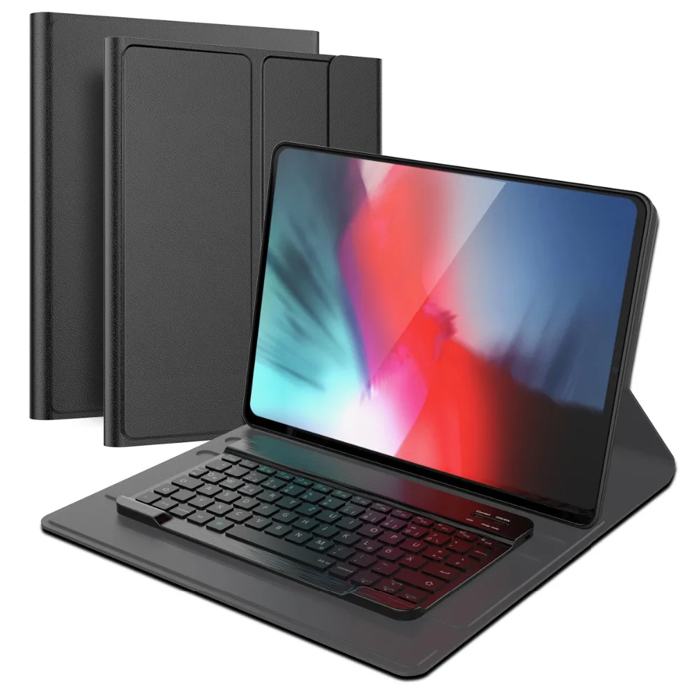 Чехол для планшета с беспроводной немецкой клавиатурой из искусственной кожи ipad