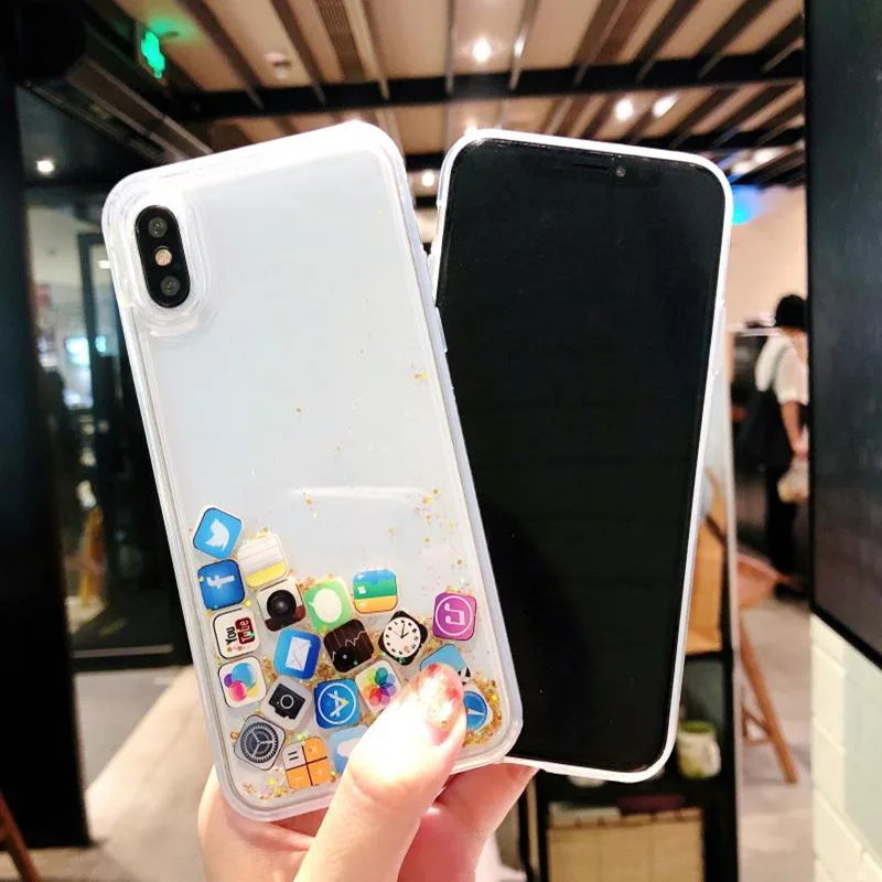 Чехол зыбучий песок для iPhone XS MAX 7 8 6 6s plus XR X силиконовый чехол с динамической