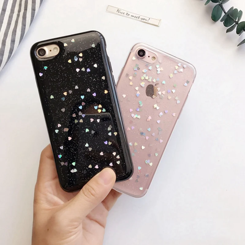 Роскошный мягкий блестящий чехол для iPhone X XR XS Max 7 8 Plus Блестящий силиконовый с