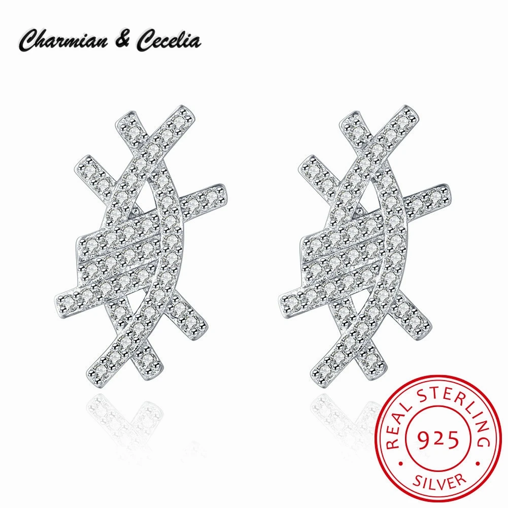 Charmian & Cecelia 925 пробы серебряные серьги гвоздики в форме глаз|stud earrings|925 sterlingearring studs