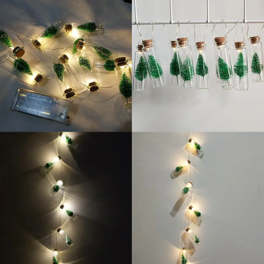 Kaigelin 10 LED Рождественская елка стеклянная банка для бутылок гирлянда на открытом