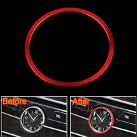 bbqfuka middle console centre car watch clock decorative cover styling sticker fit for benz c class c180 w205 14