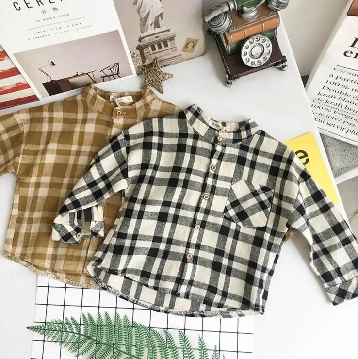 2-7 years 2017 New Boys Plaid Shirt Autumn Good Quality Fashion |