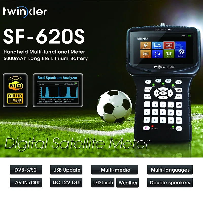 Спутниковый искатель HD Twinkler SF-620S 4,3 дюймов ЖК-экран с анализатором спектра CCTV камера в CVBS ручной DVB-S2
