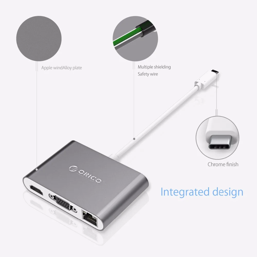 ORICO usb хаб USB C к HDMI VGA type PD адаптер для Mac/samsung Galaxy/huawei 3 0 концентратор RJ45|USB-хабы| |