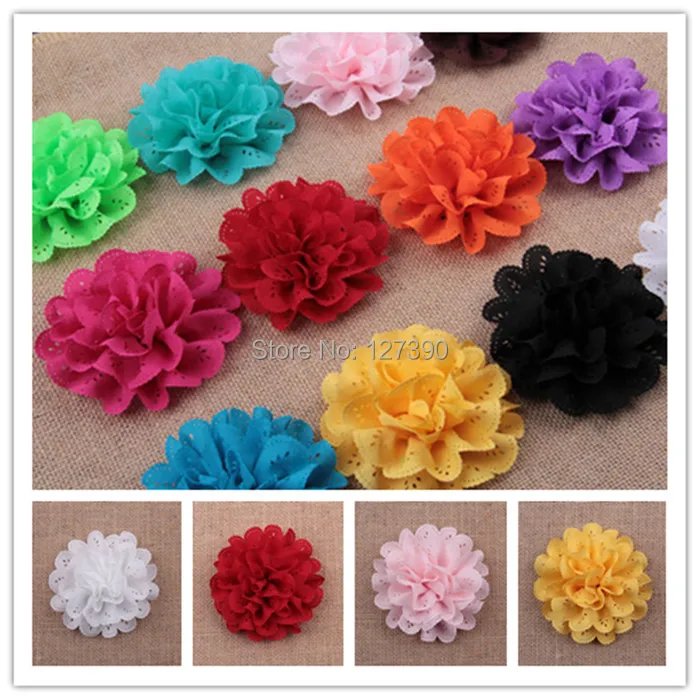 (120 шт./лот) 4 &quotИскусственный плоский задник ткань шифон цветок для платья Новые