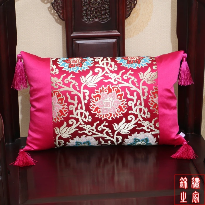 30*50 см китайский современный фиолетовый чехол для подушки из вышитой парчи с