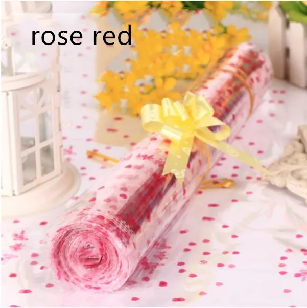 rose red 50 шт., 18x25 см/20x30 см, прозрачный пластиковый пакет для кукол, упаковка для игрушек, маленькое сердце, Подарочная сумка, вечерние корзины для конфет и фруктов - Цвет: rose red
