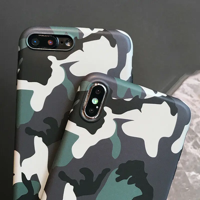 Камуфляжный чехол в армейском стиле для iphone X 6 6S Plus 7 8 мягкие силиконовые чехлы из