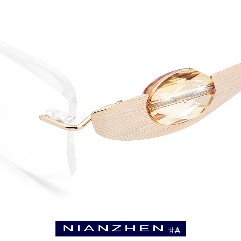 B проволока титановые оправы для очков женские Роскошные Алмазные обрезки без