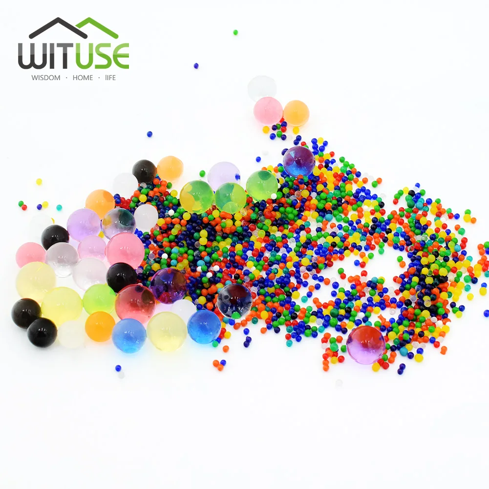 

1000 Particles/lot 13mm water beads Pearl shaped Crystal Soil Water Beads Mud Grow Magic Jelly balls wedding Home Decor hydrogel
