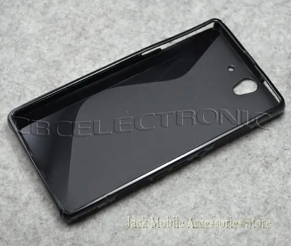 New High quality Black S Line Design Skidproof Gel Skin Case Cover For Sony Xperia Z L36h C6602 C6603 |